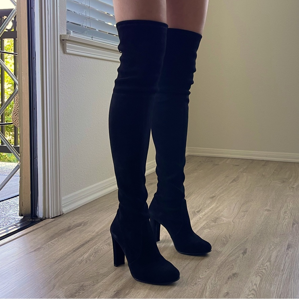 Stuart Weitzman over the knee black suede Size 37